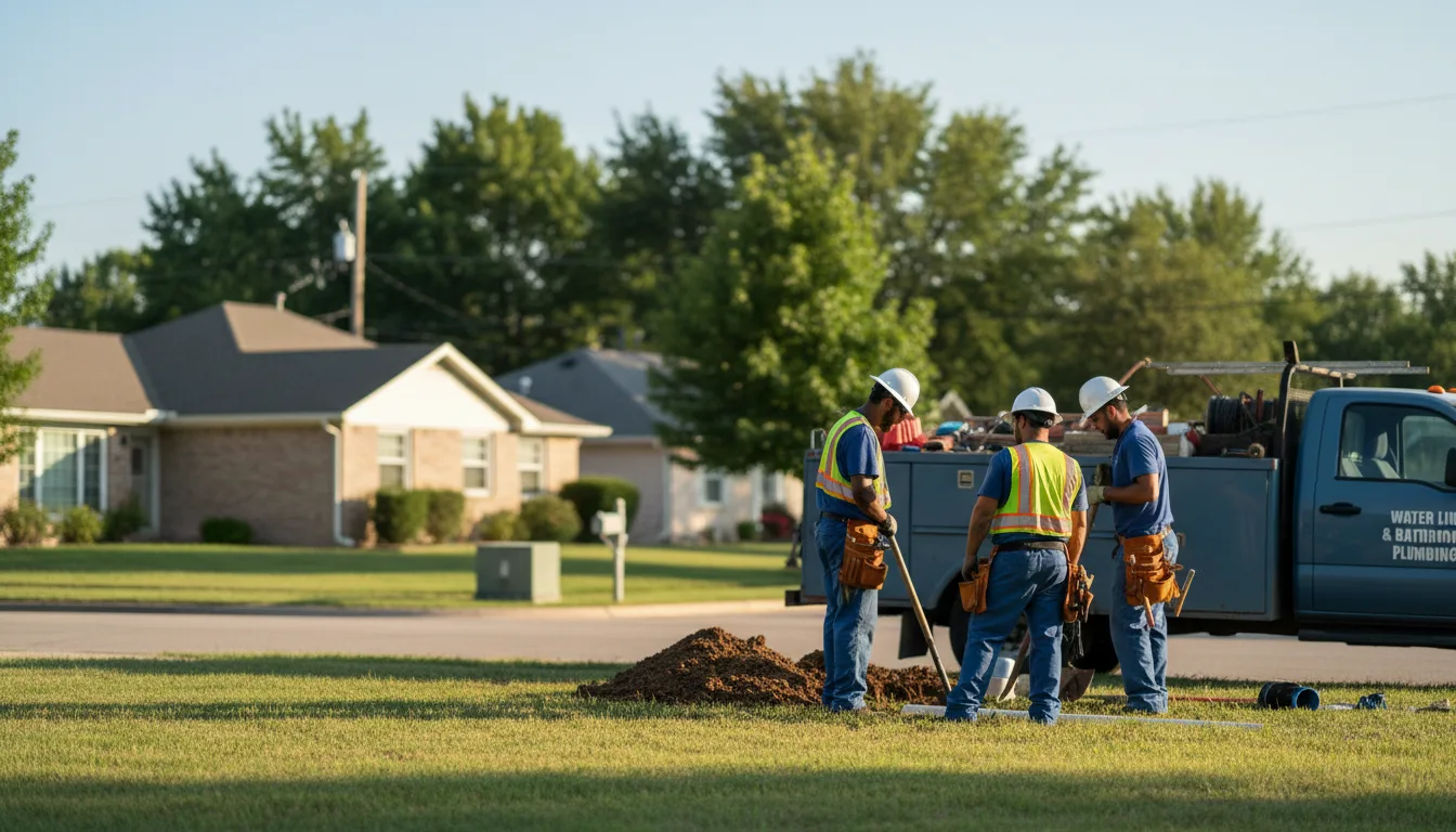 Residential water line and bathroom plumbing service in Alba, MO